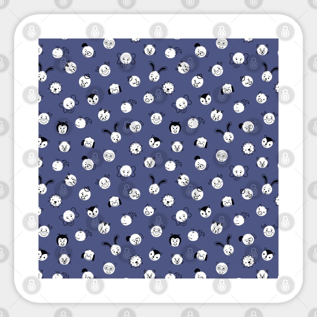 Polka Dot Animals Blue Sticker by Sandra Hutter Designs